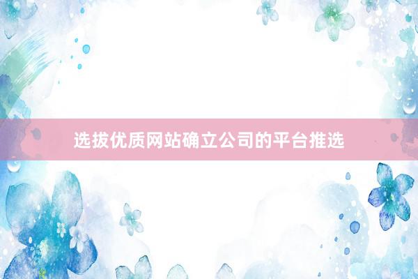 选拔优质网站确立公司的平台推选